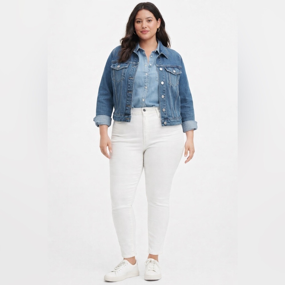 Gap Womens Universal Jegging Plus Sz 18 34 Ivory High Rise Skinny Stretch Jeans